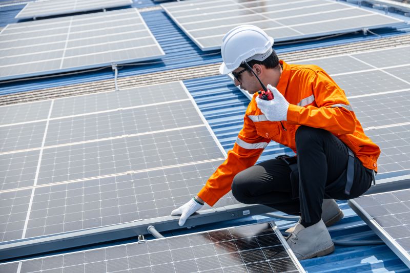 Solar technician working